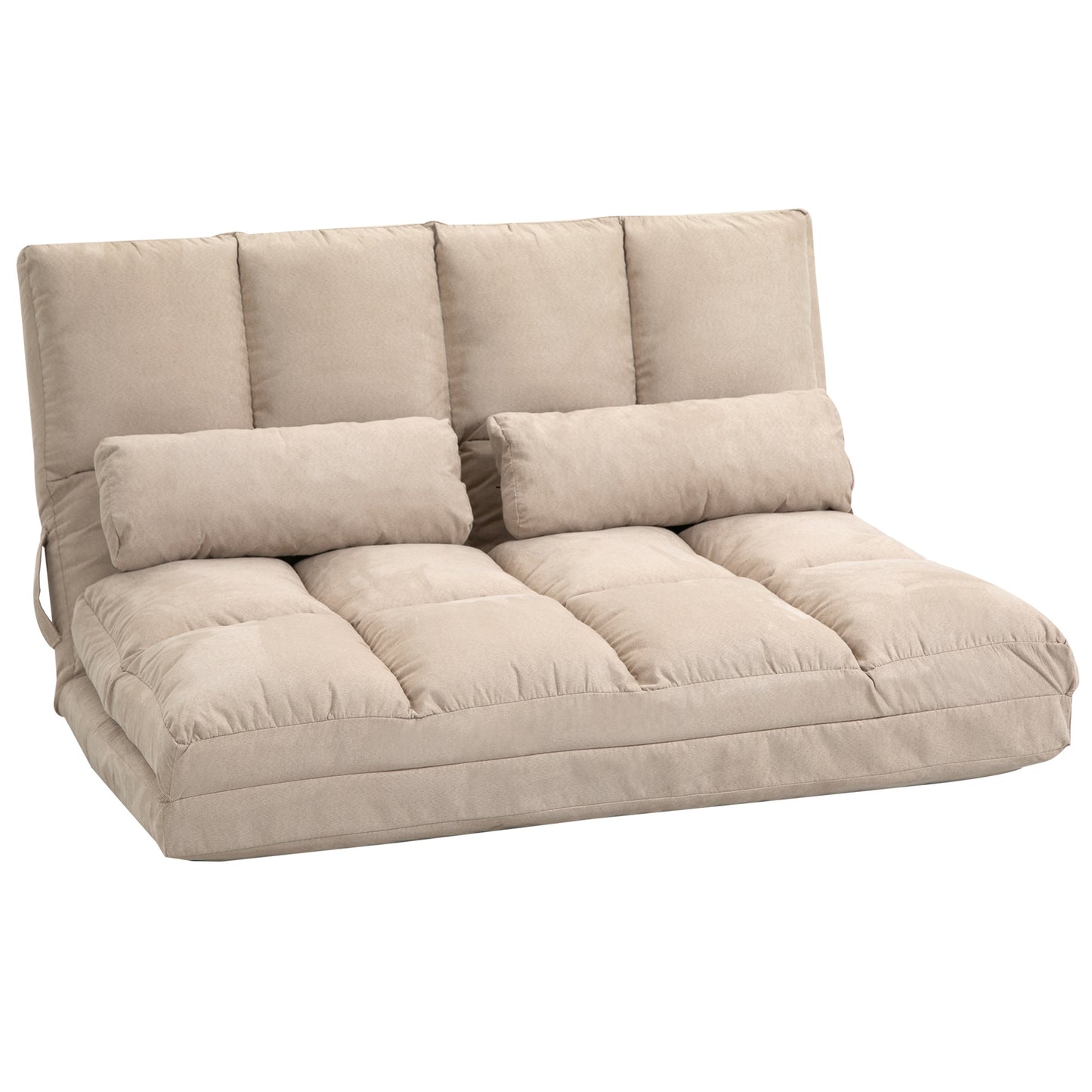 Convertible Floor Sofa Chair, Folding Couch Bed,  40.25" L, Beige