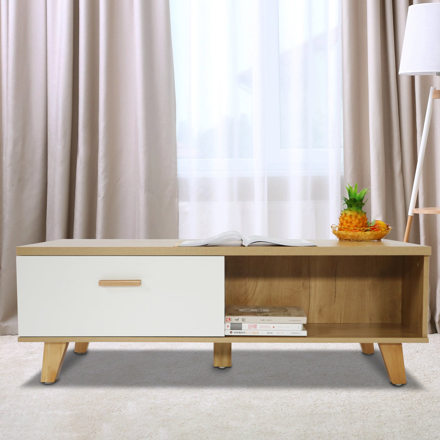 COFFEE TABLE computer table, wood+white color