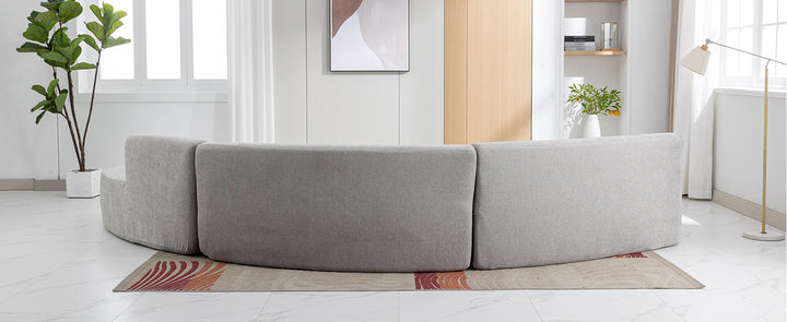 136.6" Stylish Curved sofa Sectional Sofa, Grey