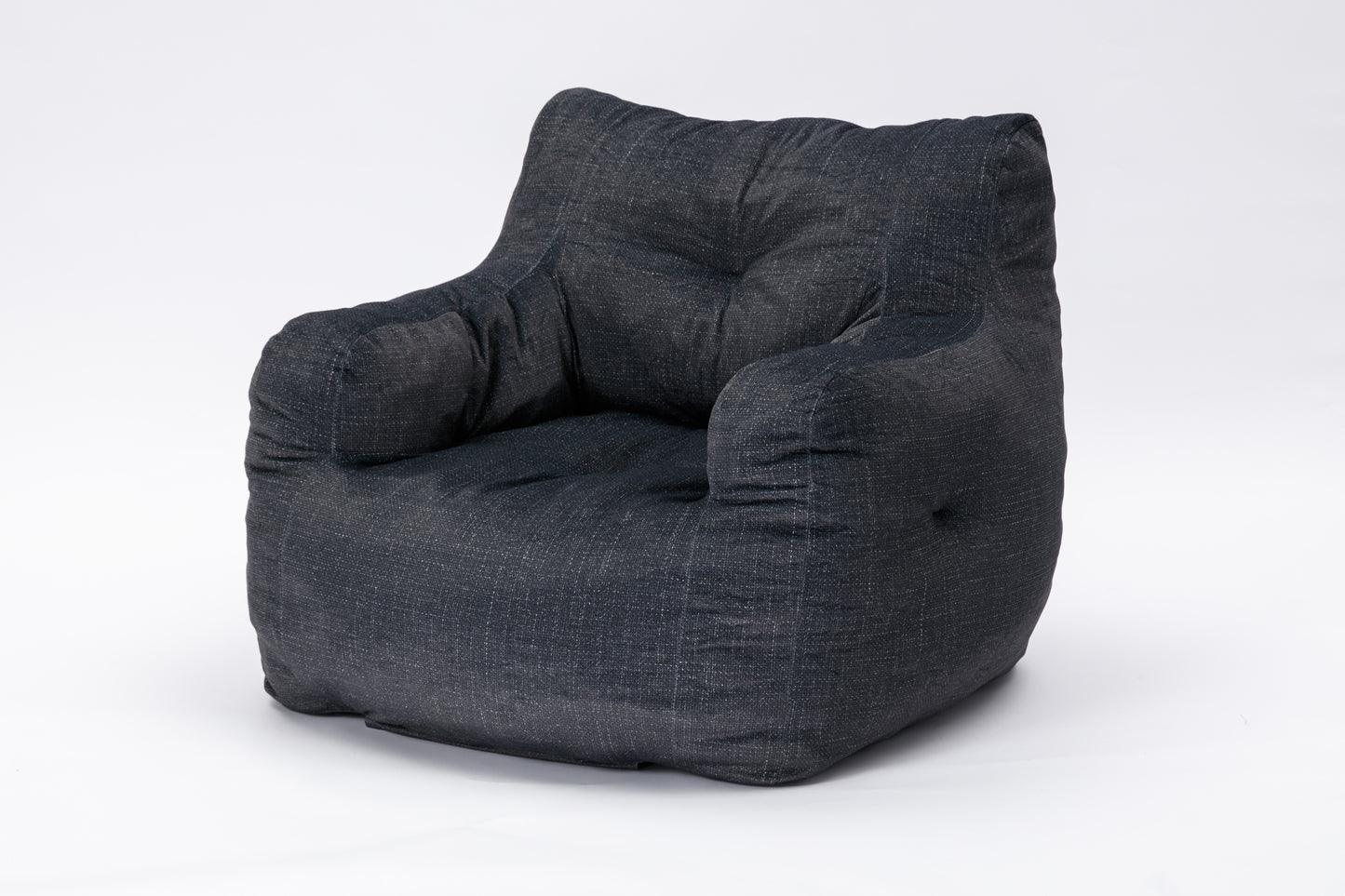 Soft Velvet Fabric Bean Bag Chair Filled With Memory Sponge,Dark Gray