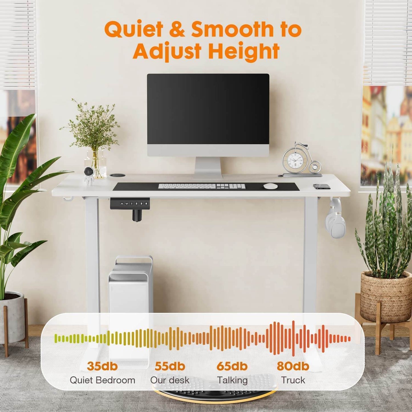 Electric Height Adjustable Standing Desk,40'' x 24"