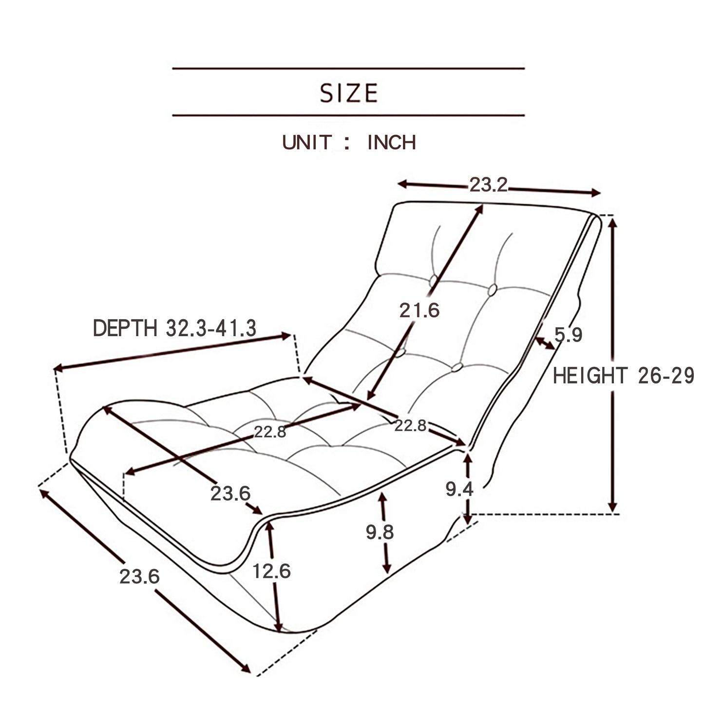 Single sofa reclining chair Japanese chair lazy sofa