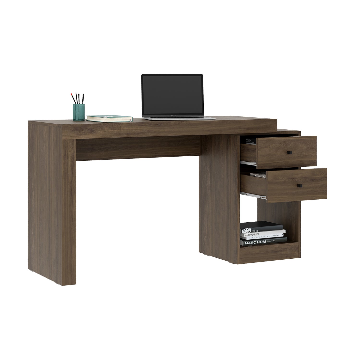 Expandable Home Office Desk, Walnut