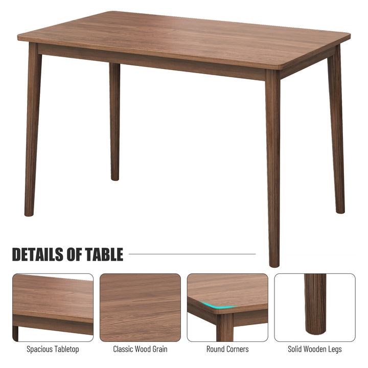 Dining Table Set with 2 Benches and 2 Chairs Fabric Cushion for 6