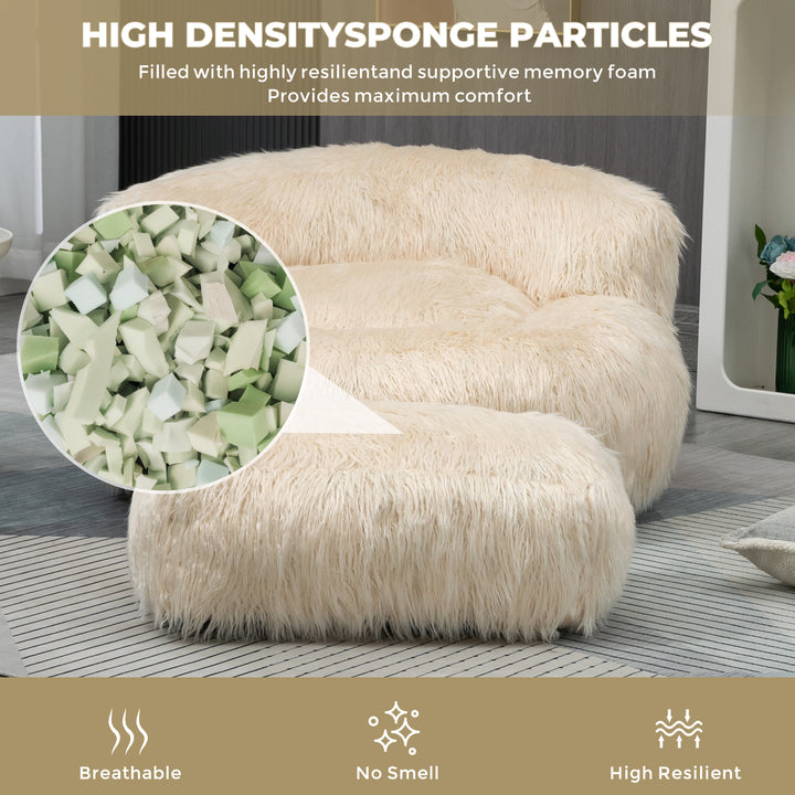 Bean Bag Chair, Floor Sofa with Handle,Accent Sofa Chair with Ottoma