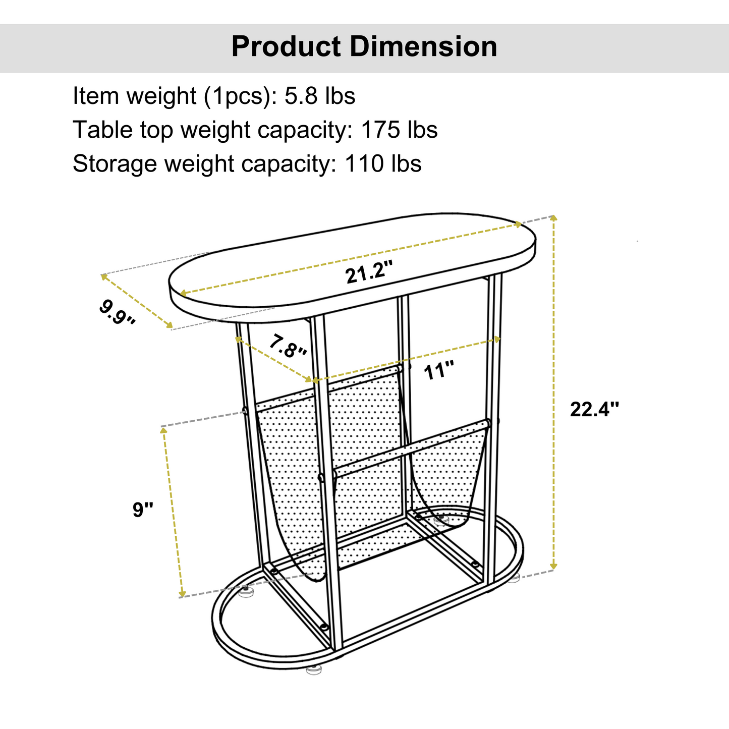 Small Side Tables Living Room Small Space (Set of 2)