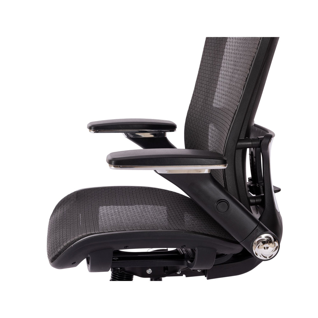 BLACK Ergonomic Mesh Office Chair, High Back - Adjustable Headrest with Flip-Up Arms