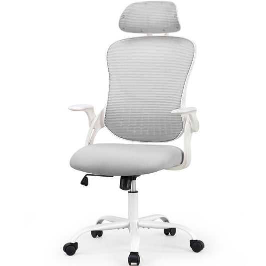 Office chair, comfortable swivel chair with high back, wheels, adjustable headrest