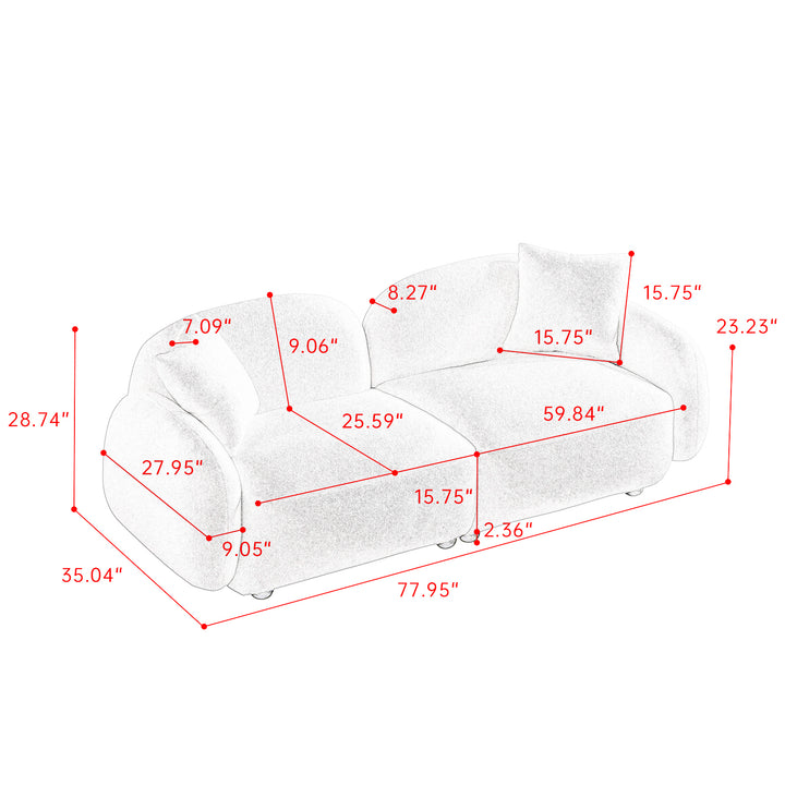 77.95" Cozy Teddy Fabric Sofa
