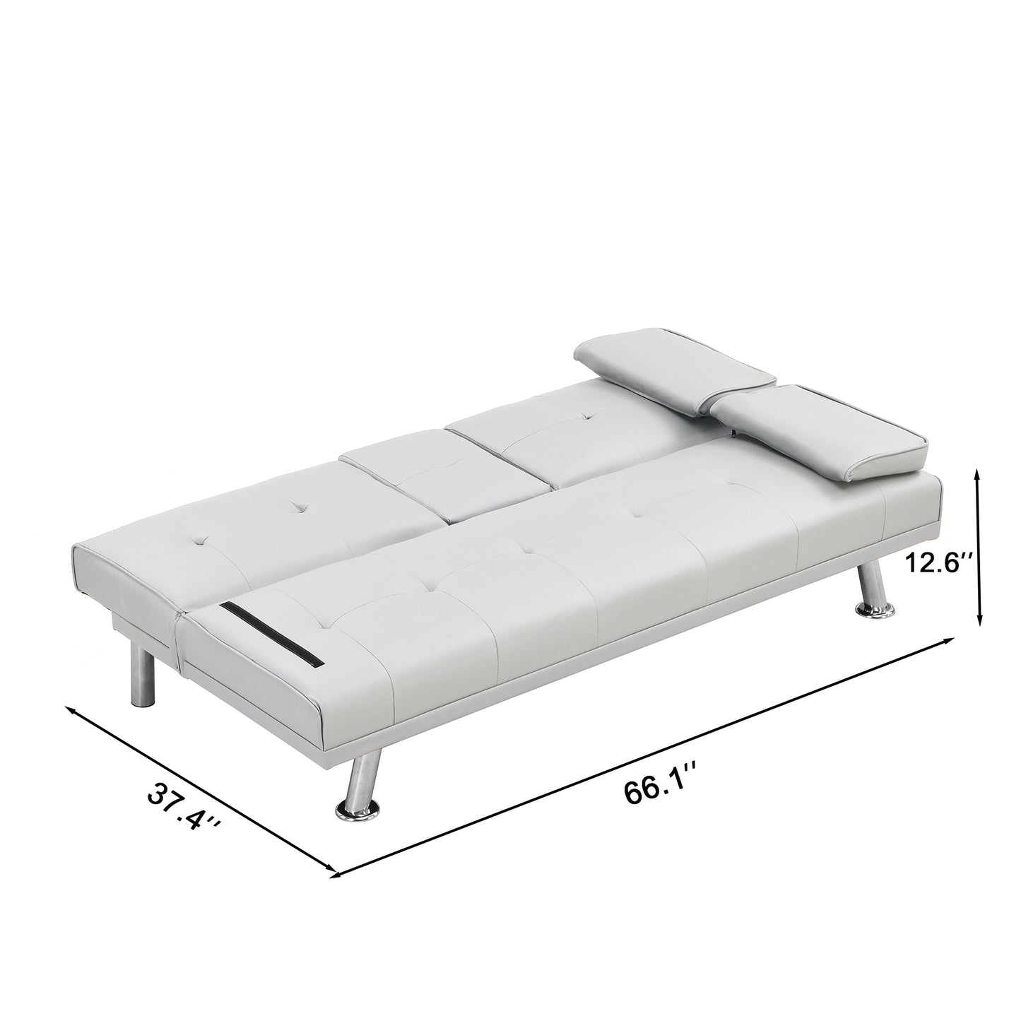 Sofa Bed with Armrest two holders WOOD FRAME