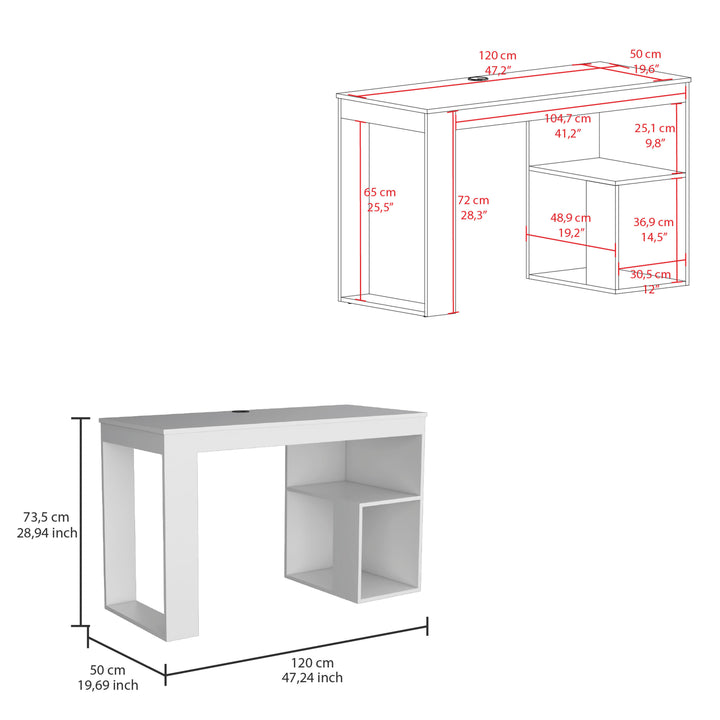 Writing Desk, Two Shelves