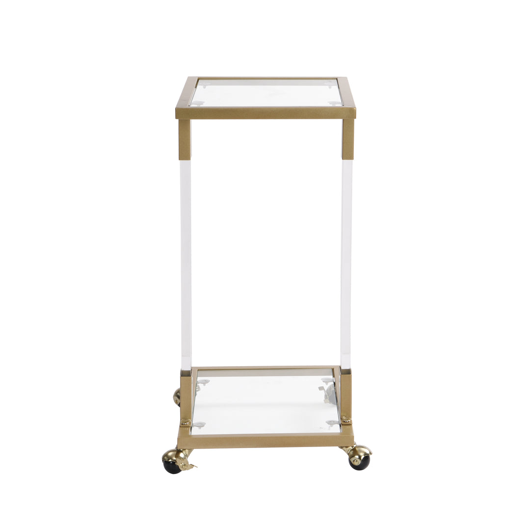 Golden Side Table, Acrylic Sofa Table