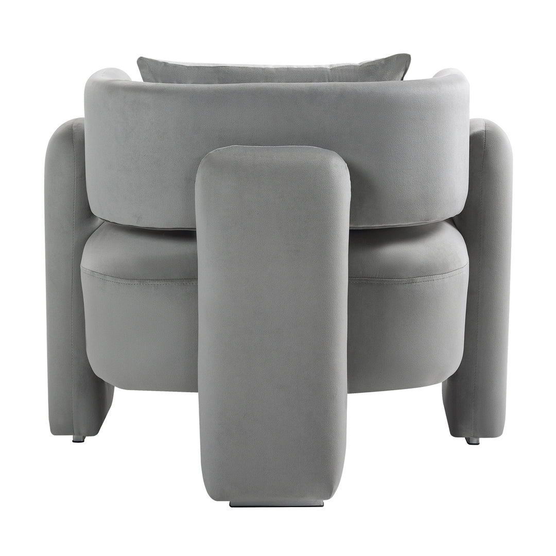 Modern design velvet lounge chair,single sofa with pillows (GREY)