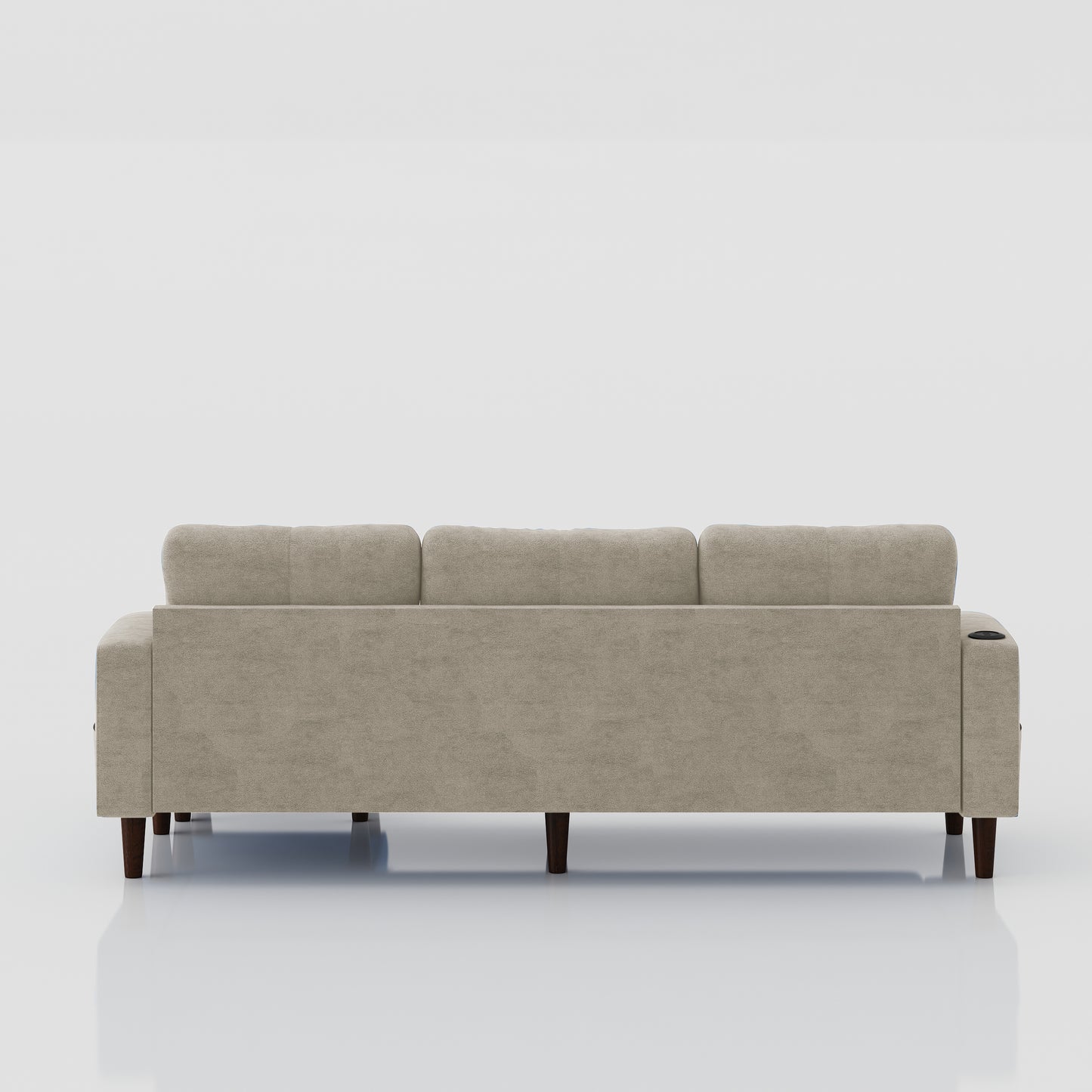 Combination Sofa Sofa L-Shaped Sofa with Footstools with Storage, Beige