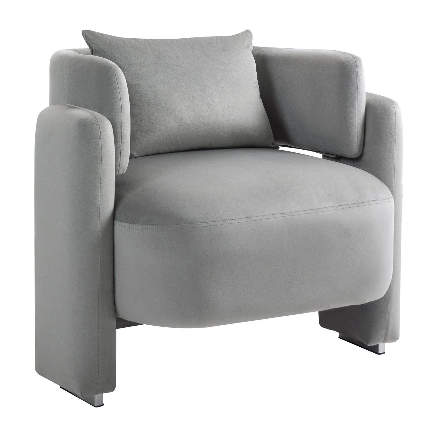 Modern design velvet lounge chair,single sofa with pillows (GREY)