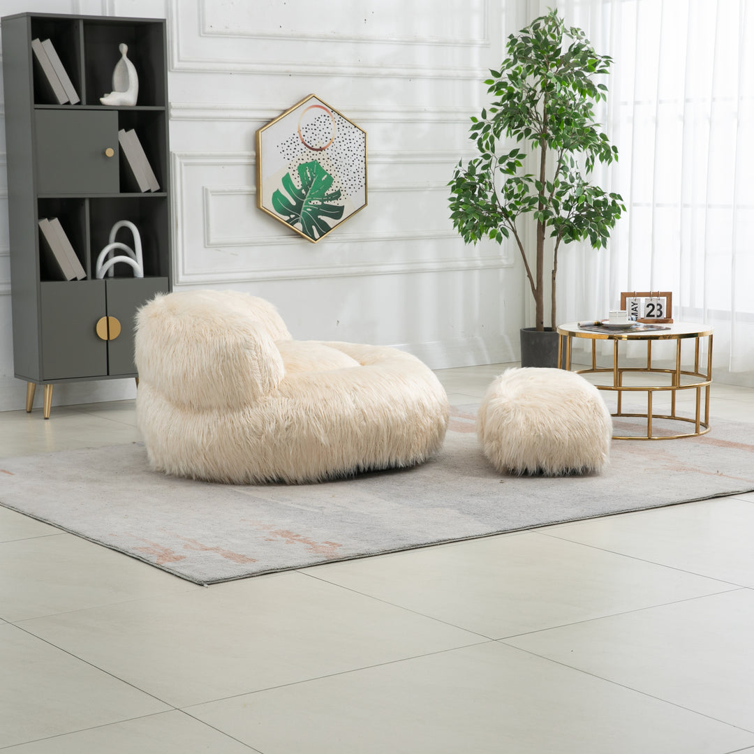Bean Bag Chair, Floor Sofa with Handle,Accent Sofa Chair with Ottoma