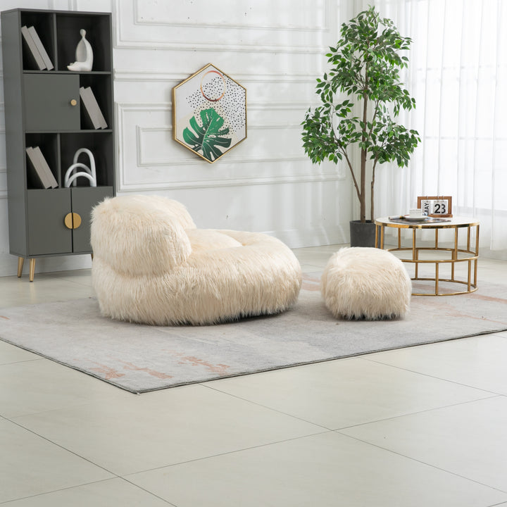 Bean Bag Chair, Floor Sofa with Handle,Accent Sofa Chair with Ottoma
