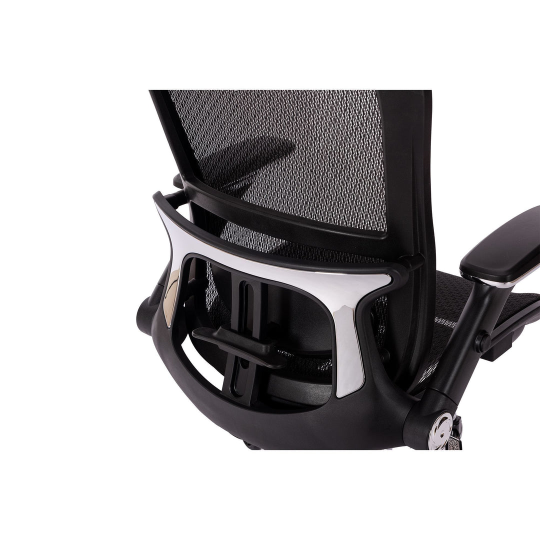BLACK Ergonomic Mesh Office Chair, High Back - Adjustable Headrest with Flip-Up Arms