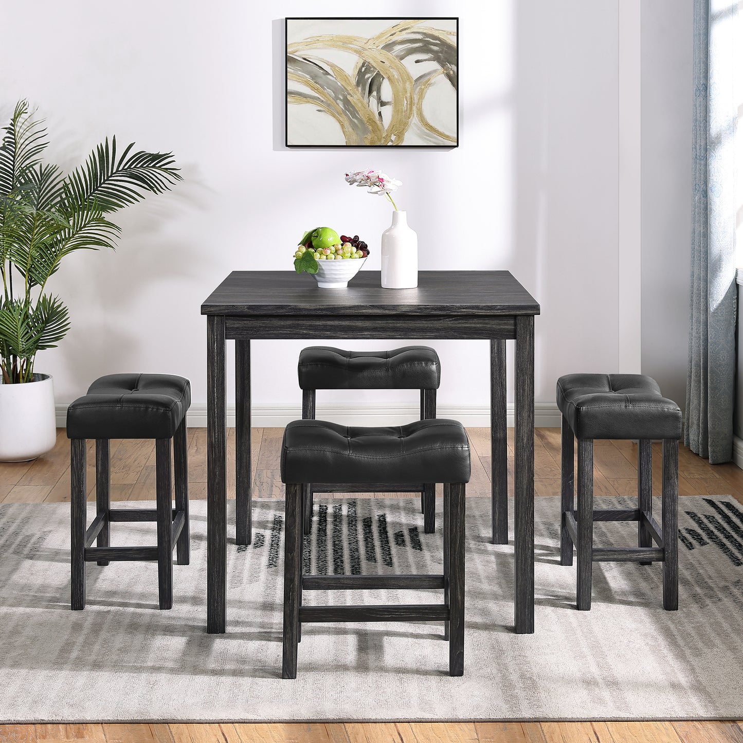 Dining Table, Bar Table and Chairs Set, 5 Piece Dining Table Set