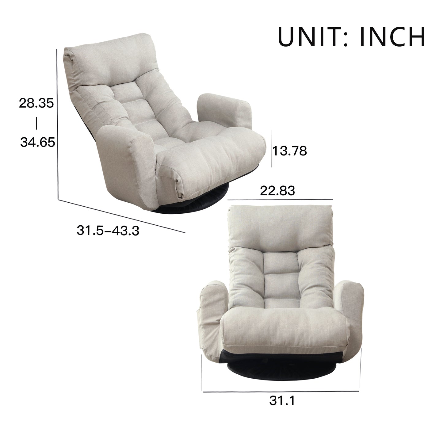 Adjustable head and waist, game chair, 360 degree rotatable sofa chair