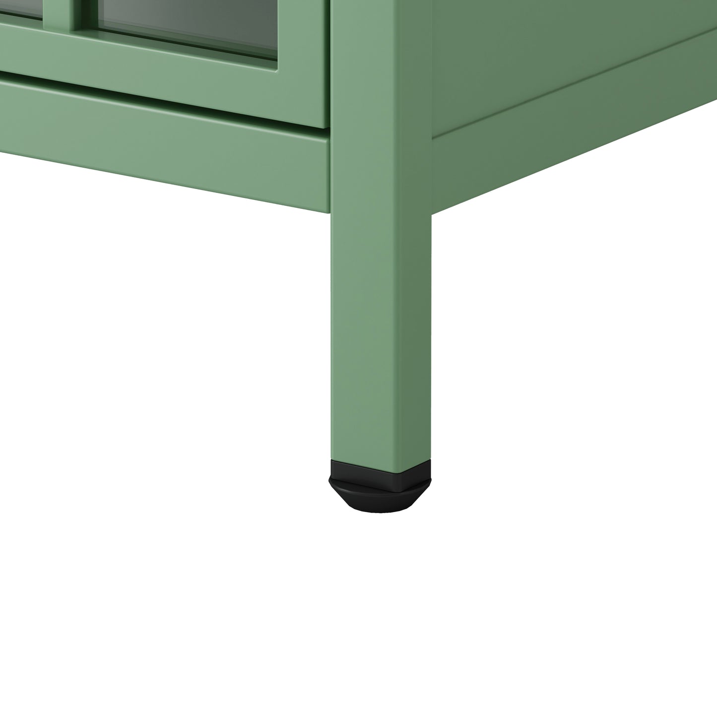 Nightstand with Storage Cabinet & Solid Wood Tabletop, Bedside Table, Green