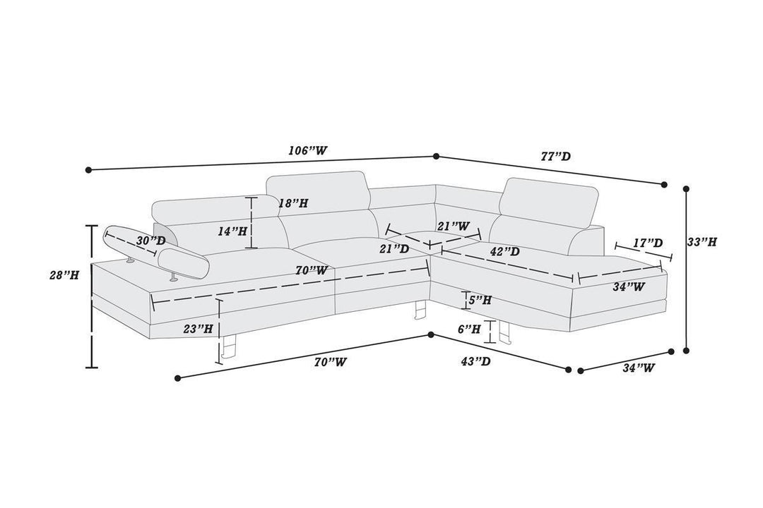 White Color Sectional Living Room Furniture Faux Leather