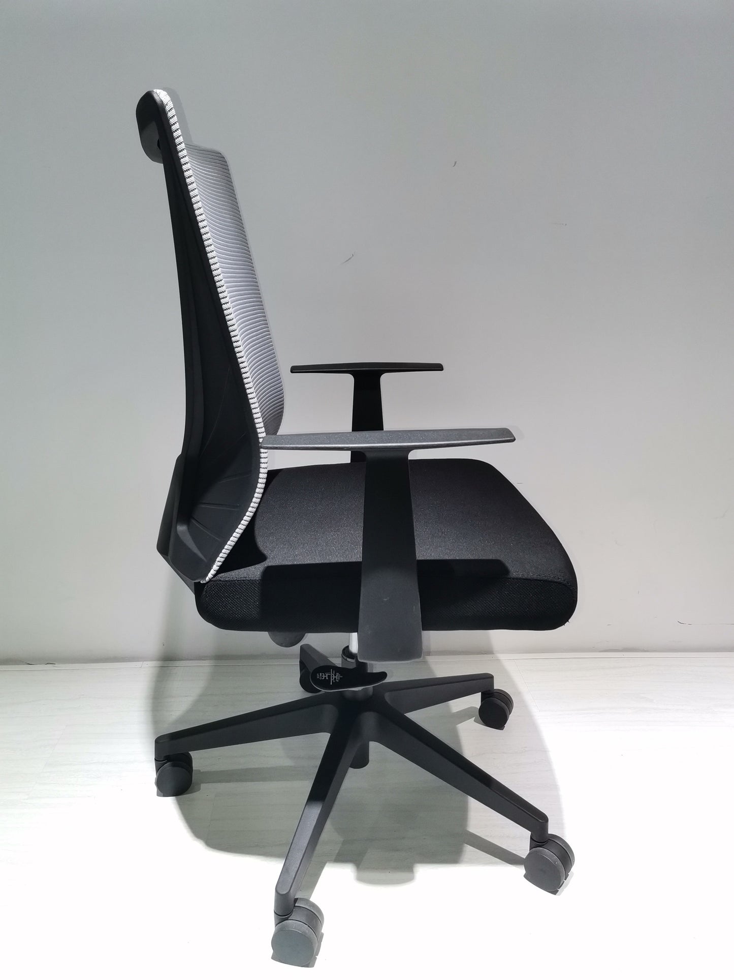 Office Chair Armin, Nylon Base Black, Fixed Armrest, Black Wengue/ Smoke Finish