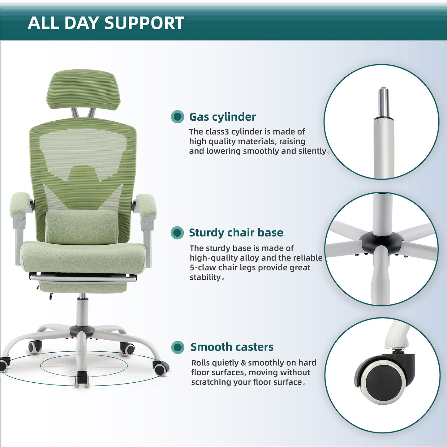 Mesh High Back Ergonomic Office Chair Lumbar Support Pillow Computer Desk Chair