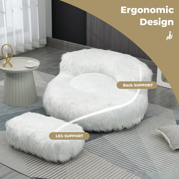 Bean Bag Chair, Floor Sofa with Handle,Accent Sofa Chair with Ottoman