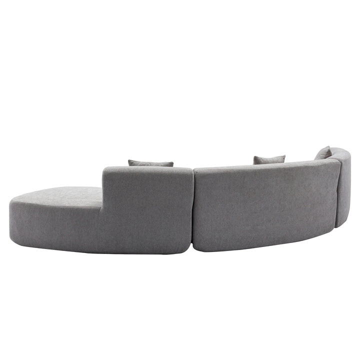 136.6" Stylish Curved sofa Sectional Sofa, Grey