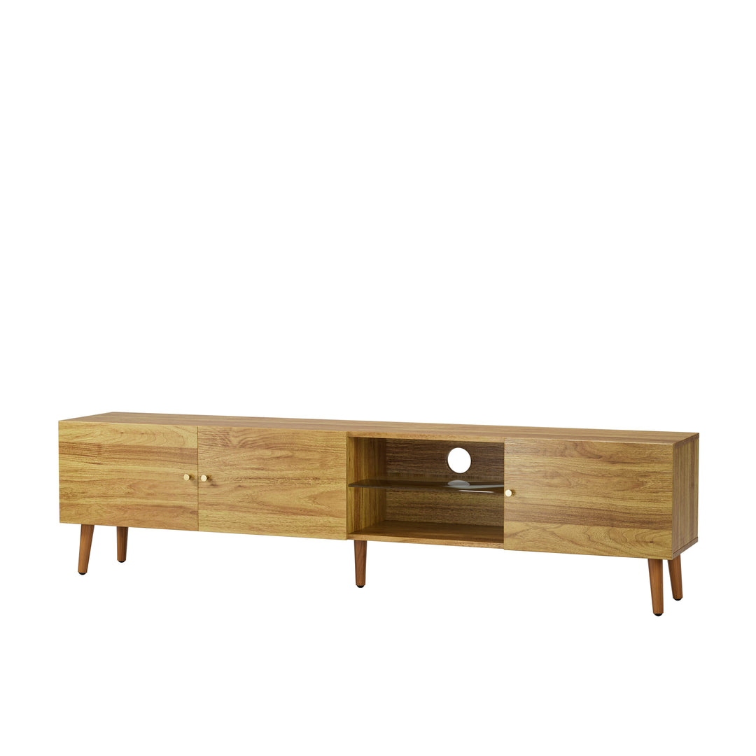 70 Inch Mid Century Modern TV Stand, TV Stand with Storage