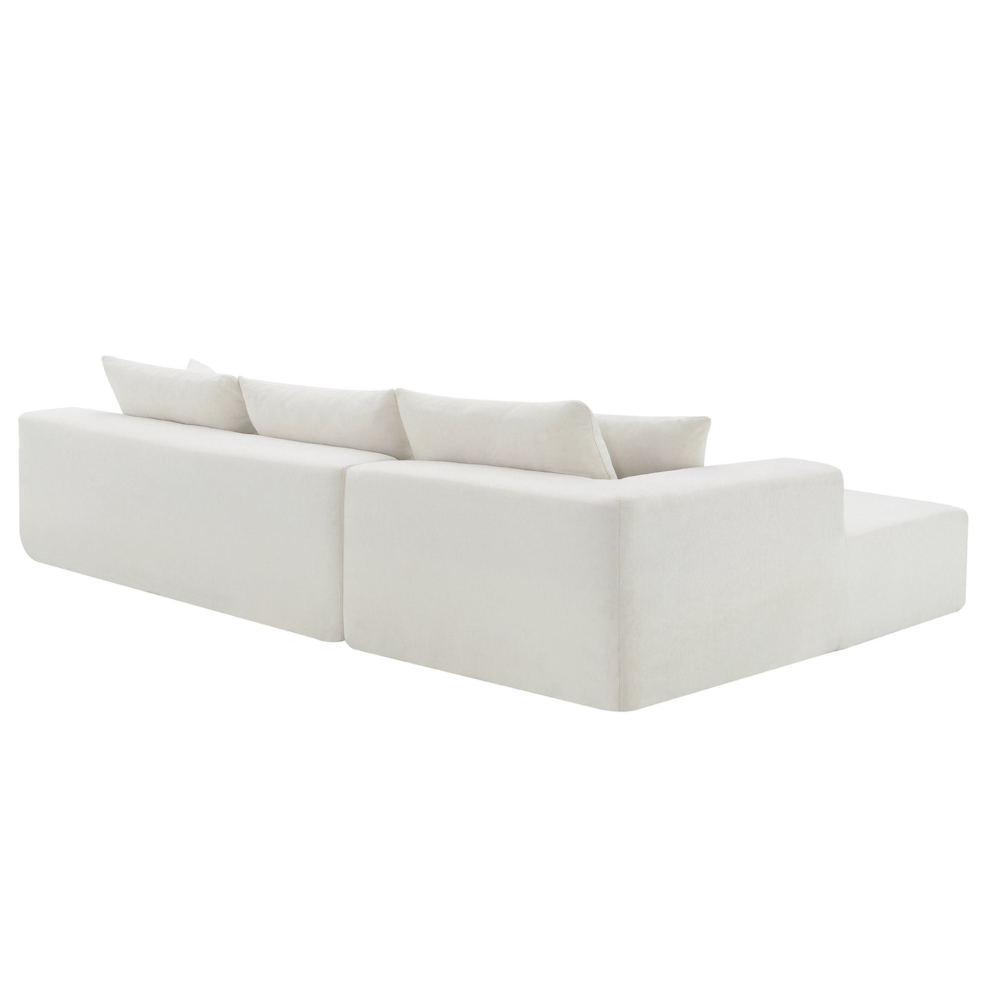 109*68" Sectional Living Room Sofa Set, L-Shape, Cream