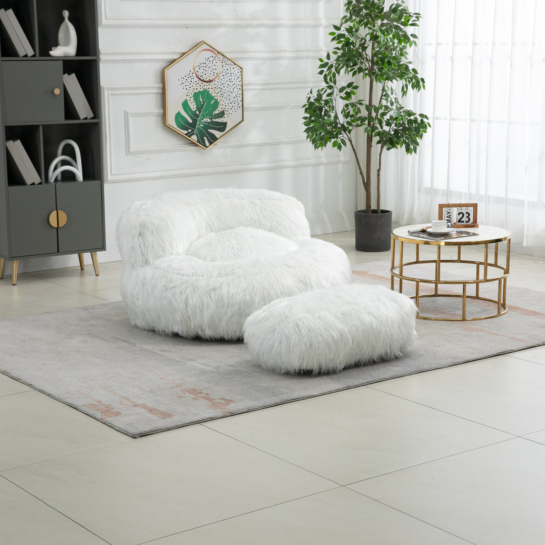 Bean Bag Chair, Floor Sofa with Handle,Accent Sofa Chair with Ottoman