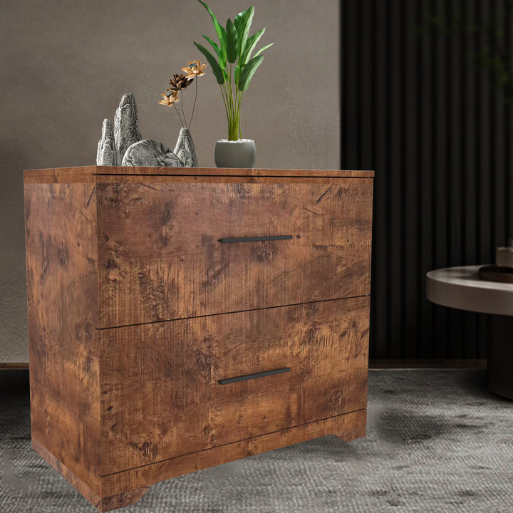 2 -Drawer Lateral Filing Cabinet,Storage Filing Cabinet for Home Office, Walnut