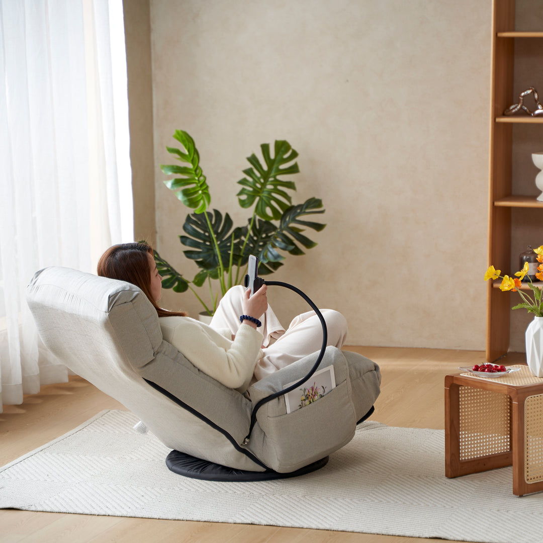 Adjustable head and waist, 360 degree rotatable sofa chair