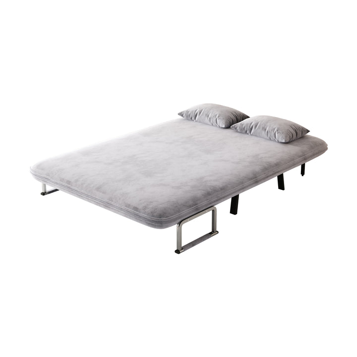 55″ Convertible Chair Bed, Tri-Fold Sofa Bed with Adjustable Backrest & Pillow