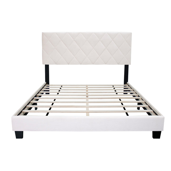WHITE QUEEN SIZE ADJUSTABLE UPHOLSTERED BED FRAME AMERICAN SIMPLE AND VERSATILE STYLE,SUITABLE FOR ANY ROOM STYLE