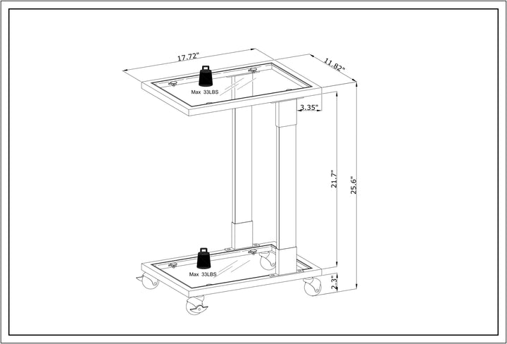 Golden Side Table, Acrylic Sofa Table