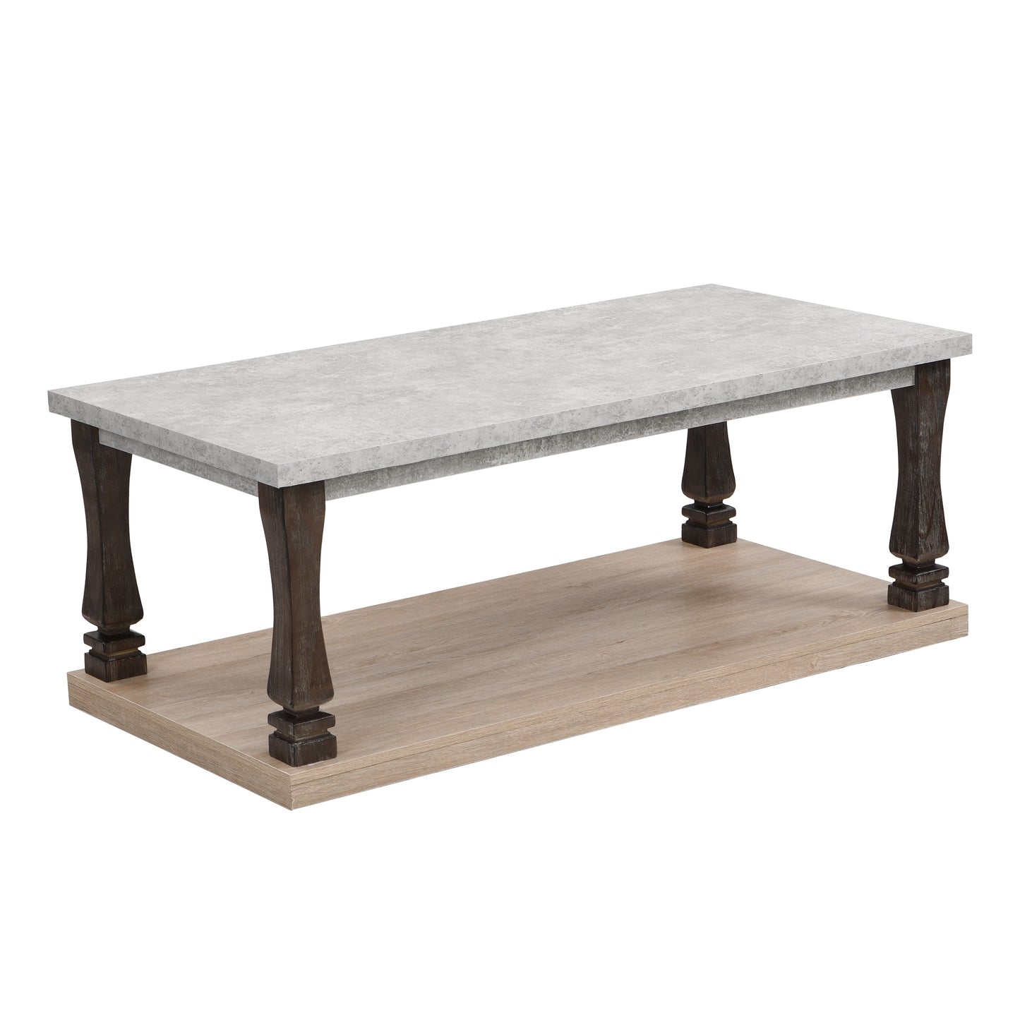 Coffee Table for Living Room, Wood Coffee Table, Grey Tabletop