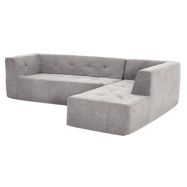 110.2*72.8" Living Room Sofa Set, 2pcs Computer Free Combination, L-Shaped,Light Grey