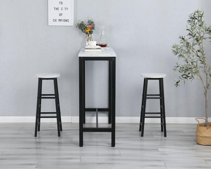 Black Table Top Bar Table with 2 Bar Chairs, Kitchen Counter with Bar Chairs,Breakfast Bar Table Sets, for Home,Kitchen, Office
