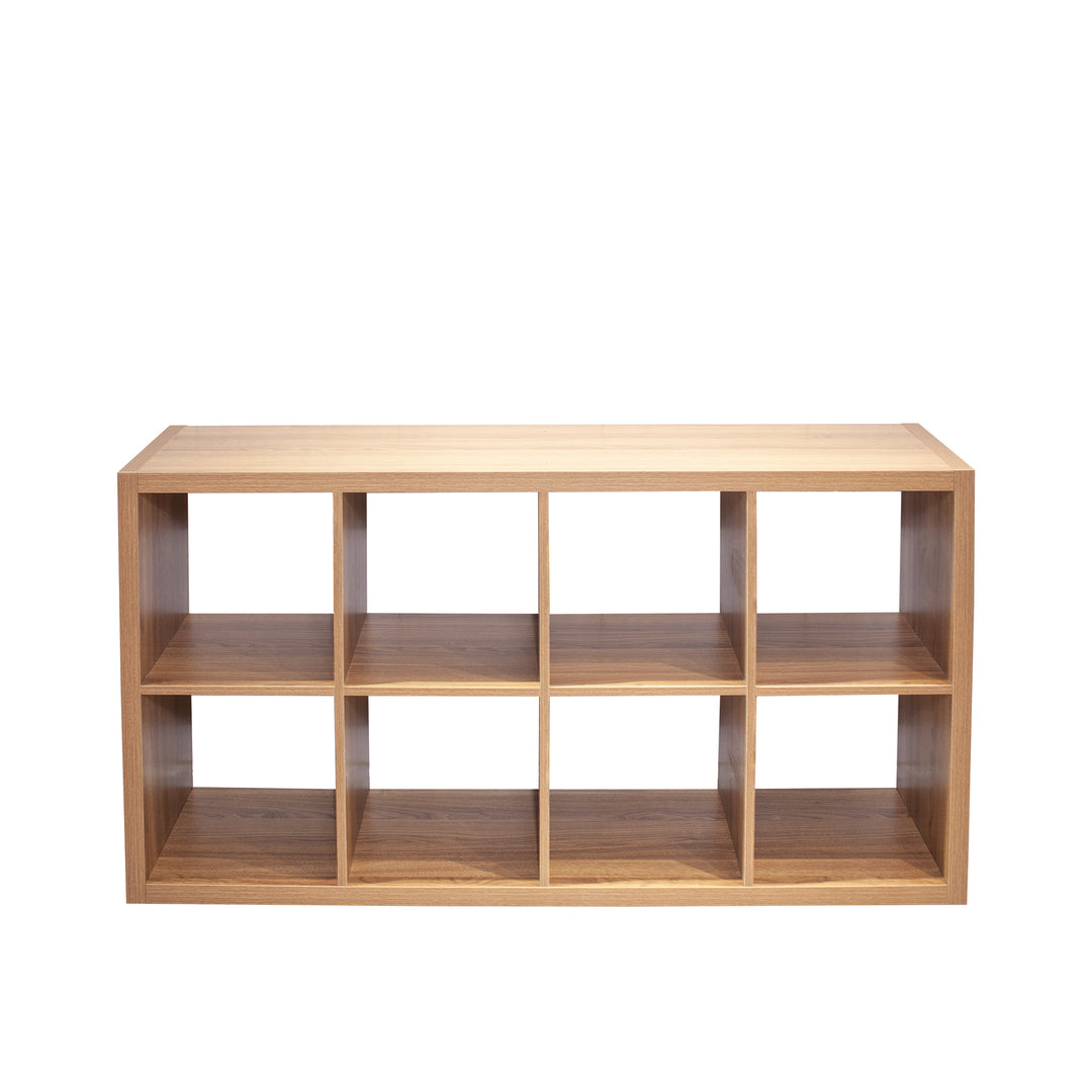 Smart Cube 8-Cube Organizer Storage with Opened Back Shelves,Walnut Color