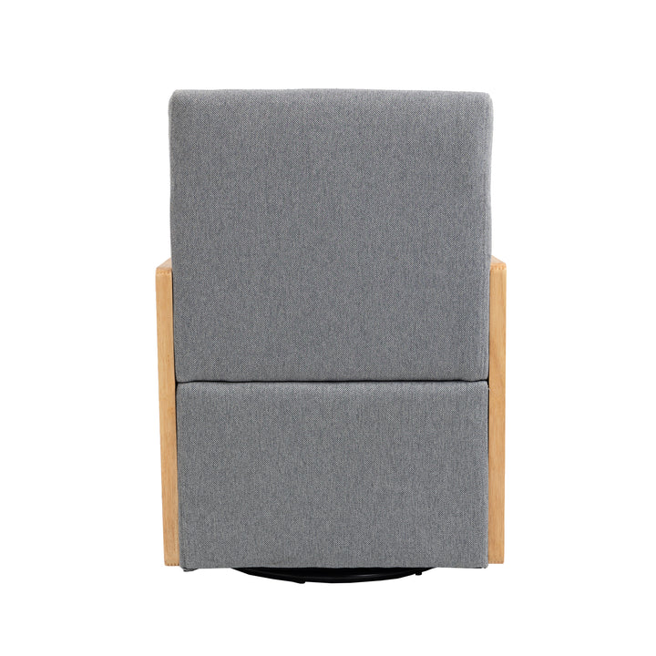 360 Degree Swivel Barrel Club Chair with one pillow,Modern Comfortable Upholstered Accent Chair (Grey linen)
