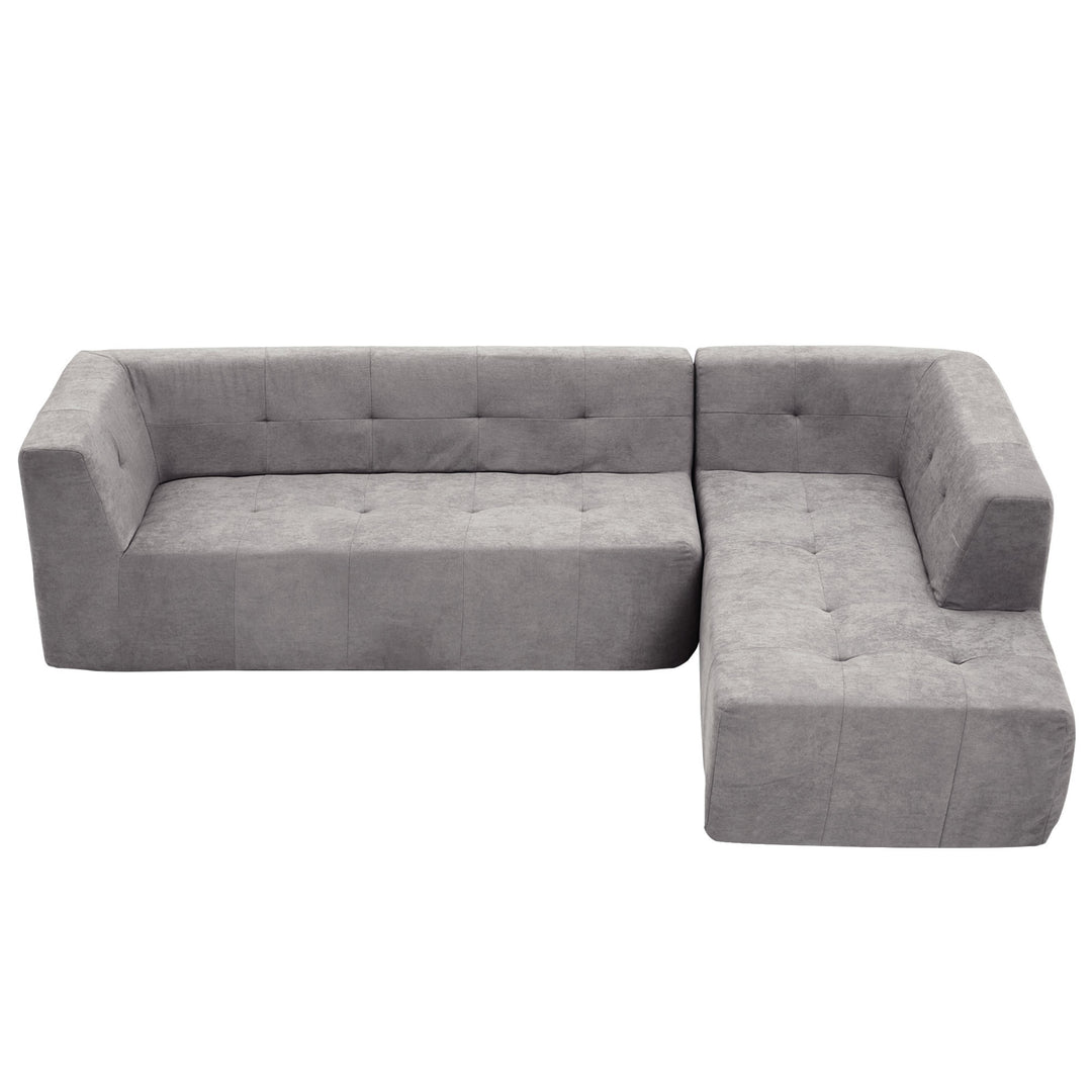 110.2*72.8" Living Room Sofa Set, 2pcs Computer Free Combination, L-Shaped,Light Grey