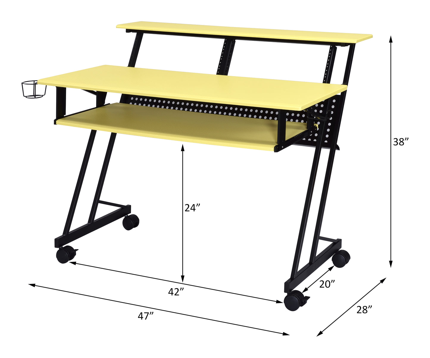 Suitor Computer Desk, Yellow & Black