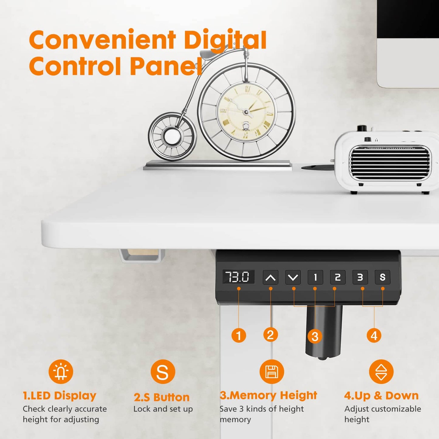 Electric Height Adjustable Standing Desk,40'' x 24"