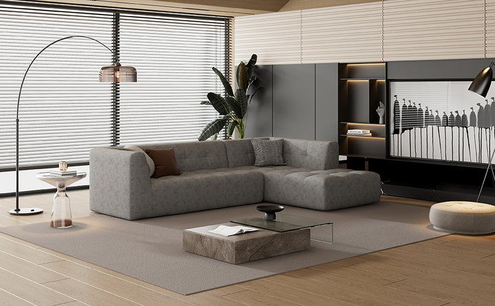 110.2*72.8" Living Room Sofa Set, 2pcs Computer Free Combination, L-Shaped,Light Grey