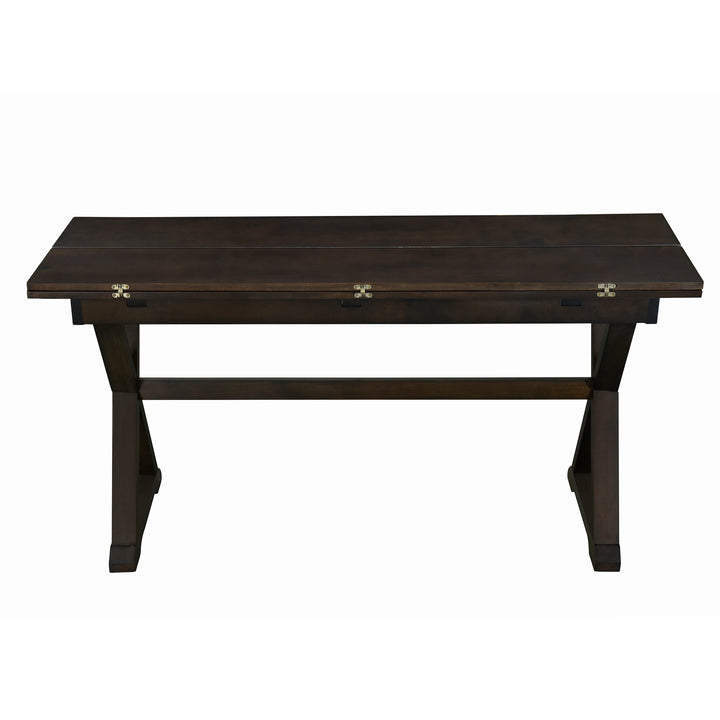 5-Piece 62*35.2inch Extendable Rubber Wood Dining Table Set with X-shape Legs