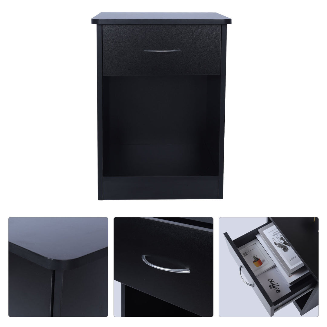 2 pcs of lack nightstand with Drawers(Black)