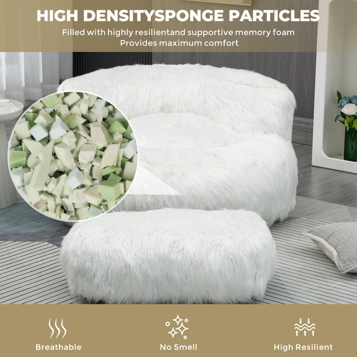 Bean Bag Chair, Floor Sofa with Handle,Accent Sofa Chair with Ottoman